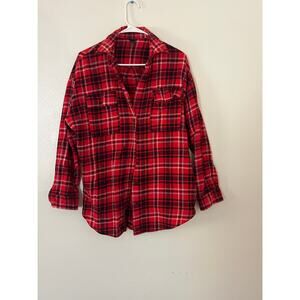 Wild fable, red and black flannel 100% cotton with pockets size extra small‎ ￼